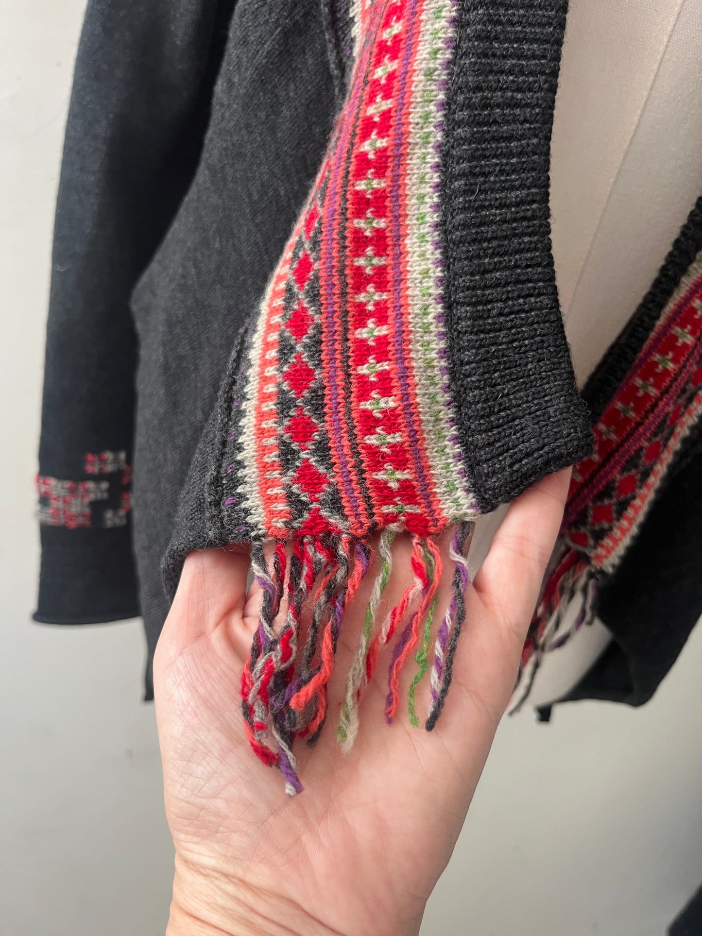Marithe Francois Girbaud MFG Fair Isle Draped Cardigan| S/M