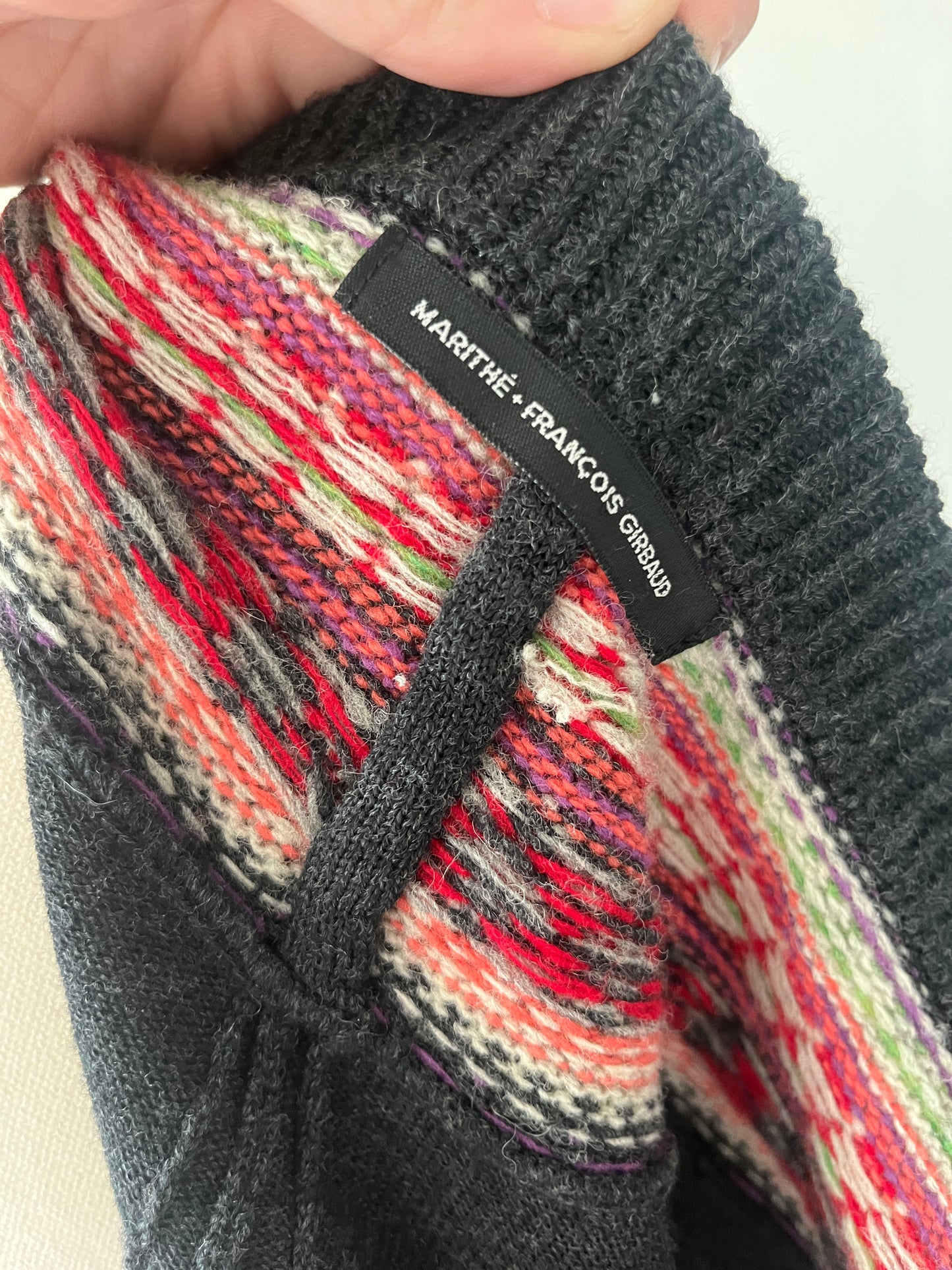 Marithe Francois Girbaud MFG Fair Isle Draped Cardigan| S/M