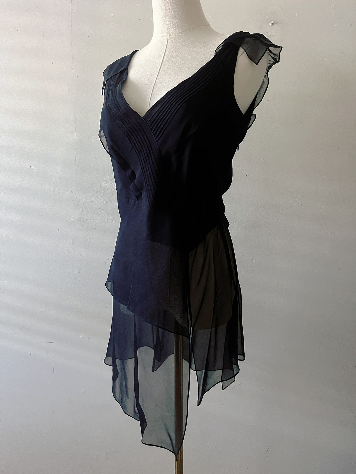 Silk Handkerchief Hem Moody Goth Top| Small