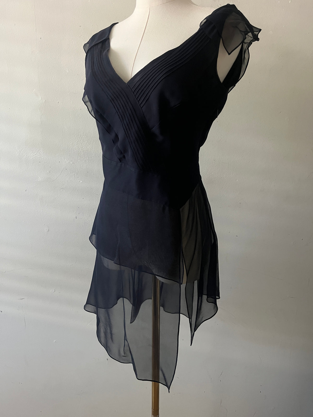 Silk Handkerchief Hem Moody Goth Top| Small