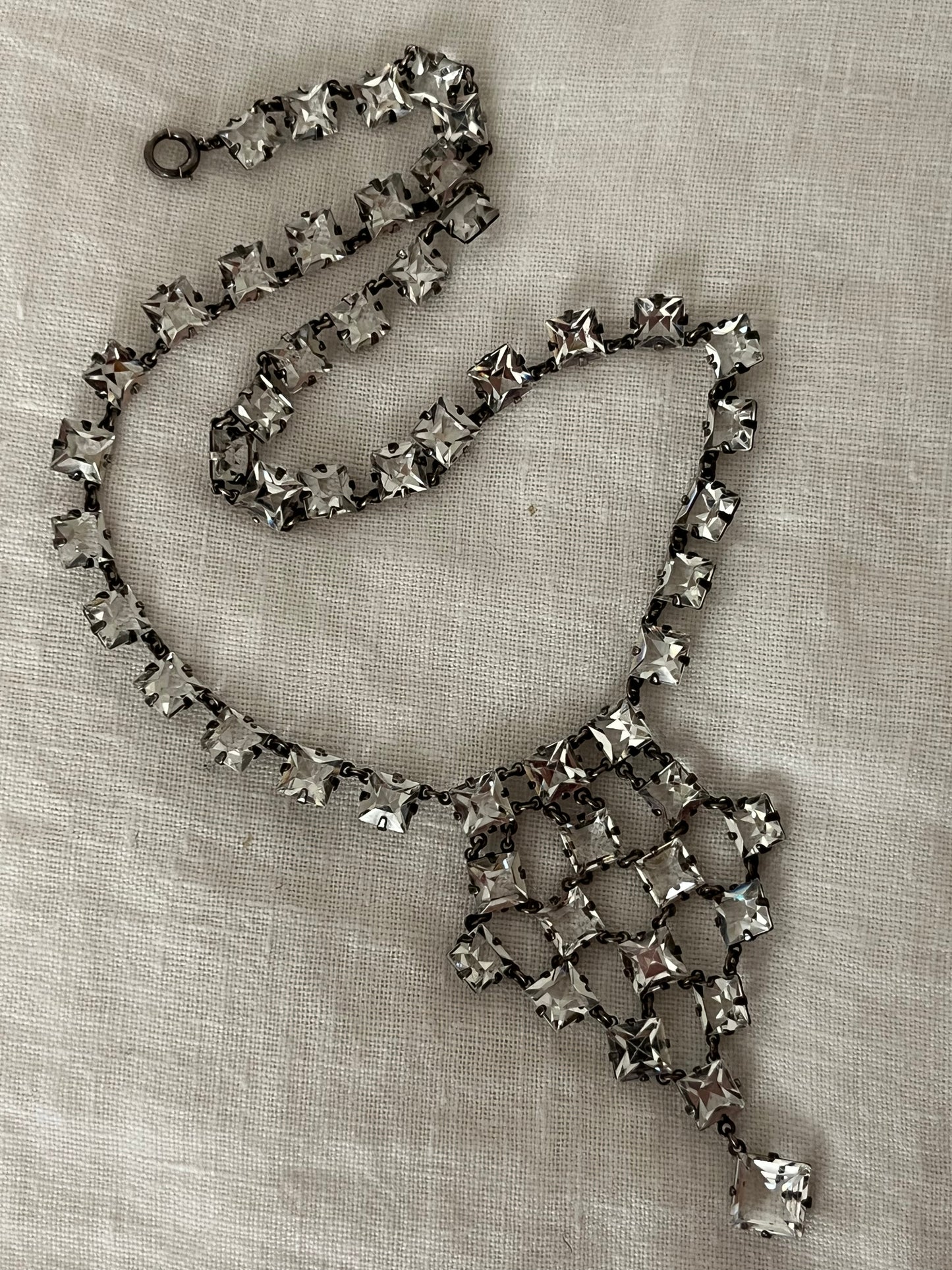 Art Deco Crystal Drop Necklace