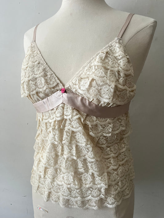 Silk and Lace Ruffle Cami | Small