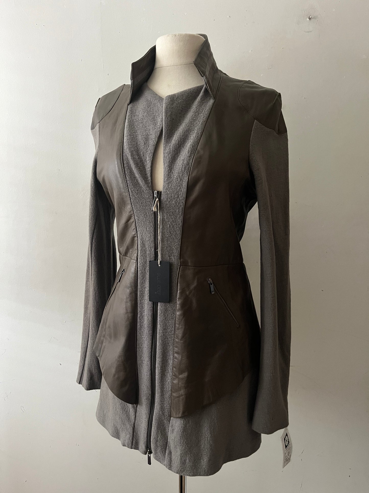 Euro Leather Knit Jacket | Medium