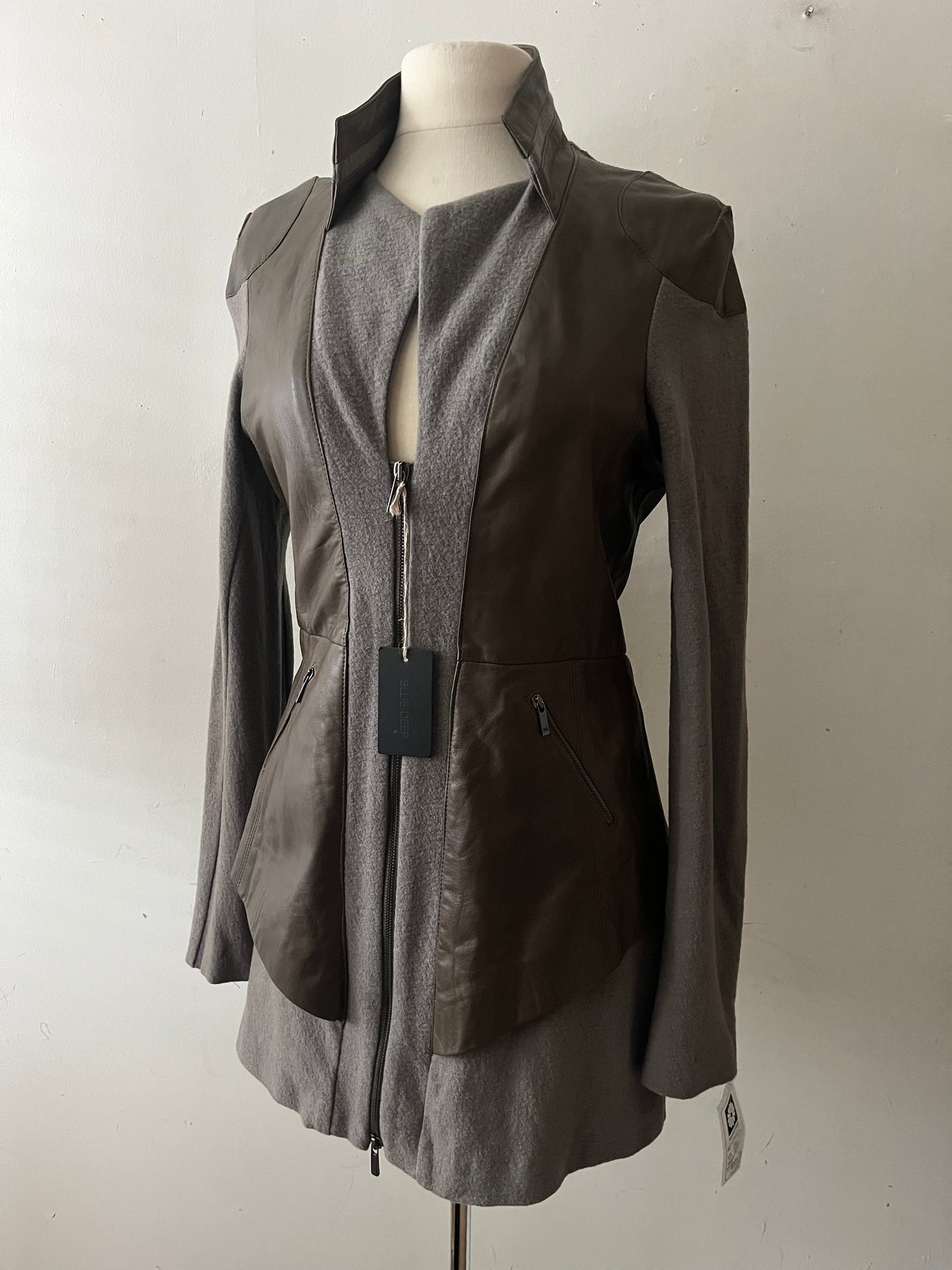 Euro Leather Knit Jacket | Medium
