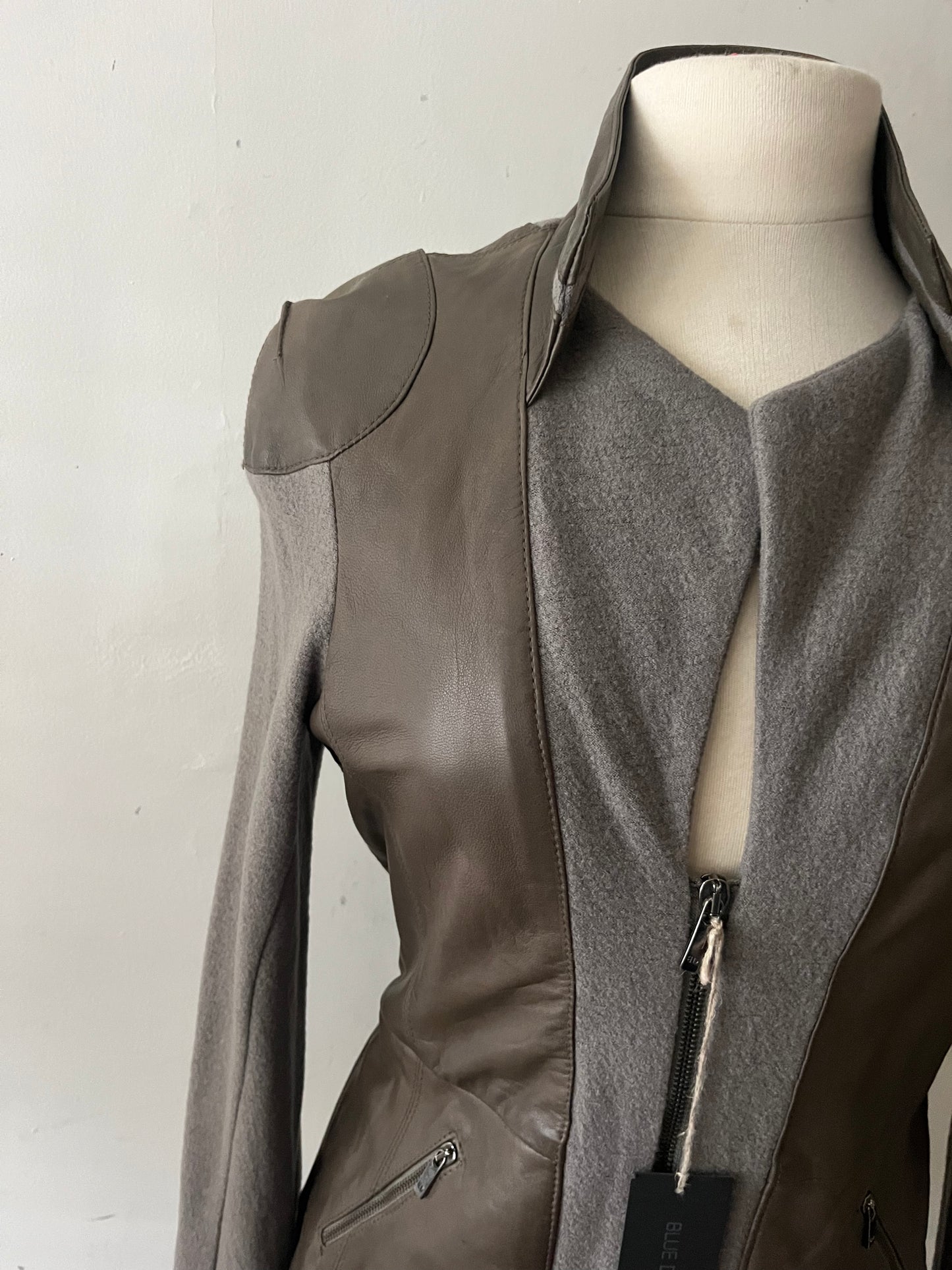 Euro Leather Knit Jacket | Medium