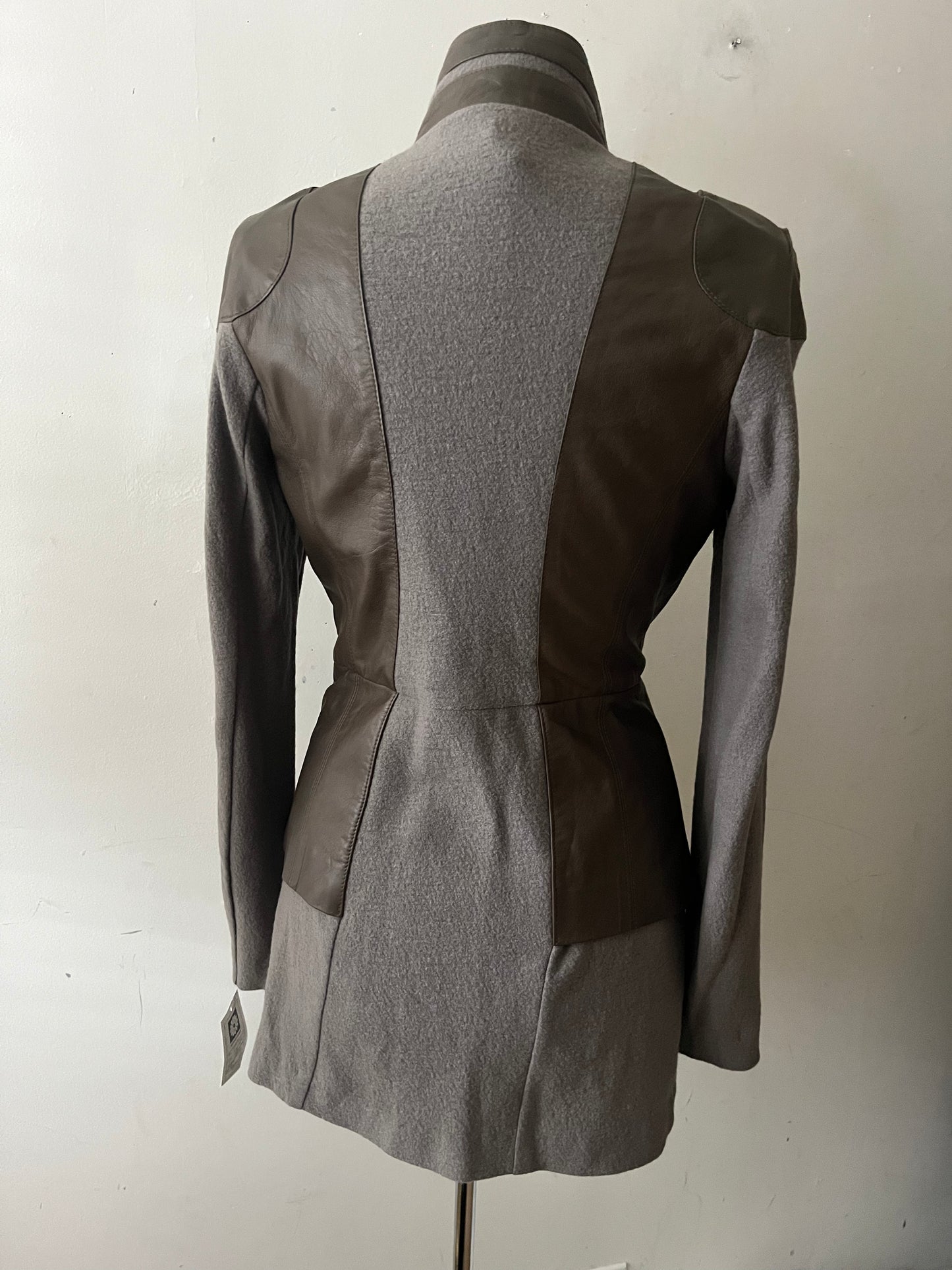 Euro Leather Knit Jacket | Medium