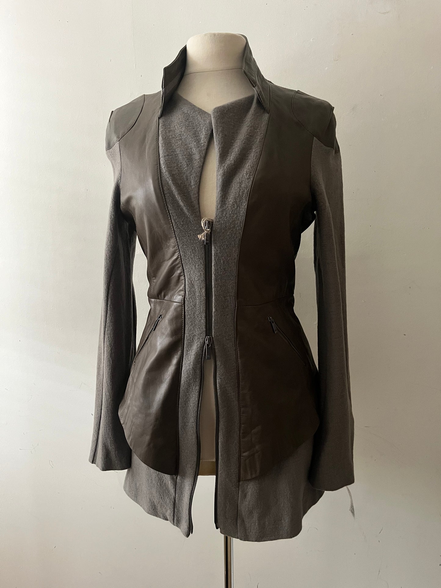 Euro Leather Knit Jacket | Medium