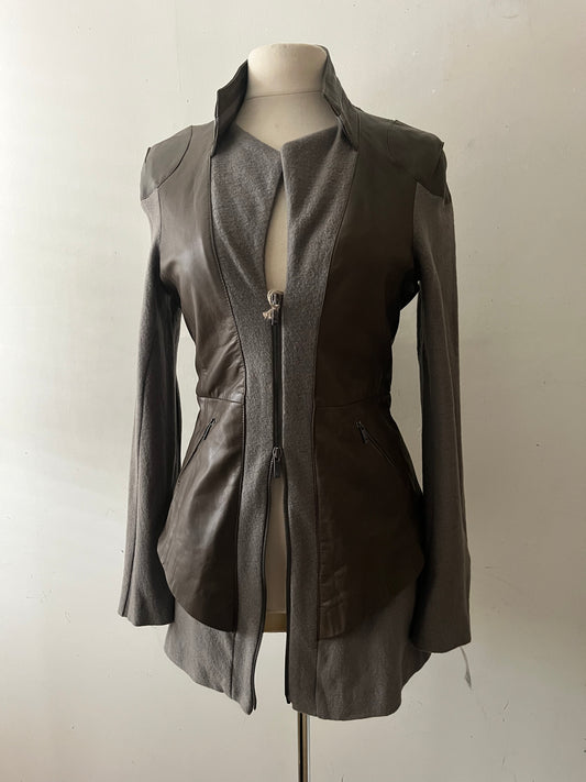 Euro Leather Knit Jacket | Medium