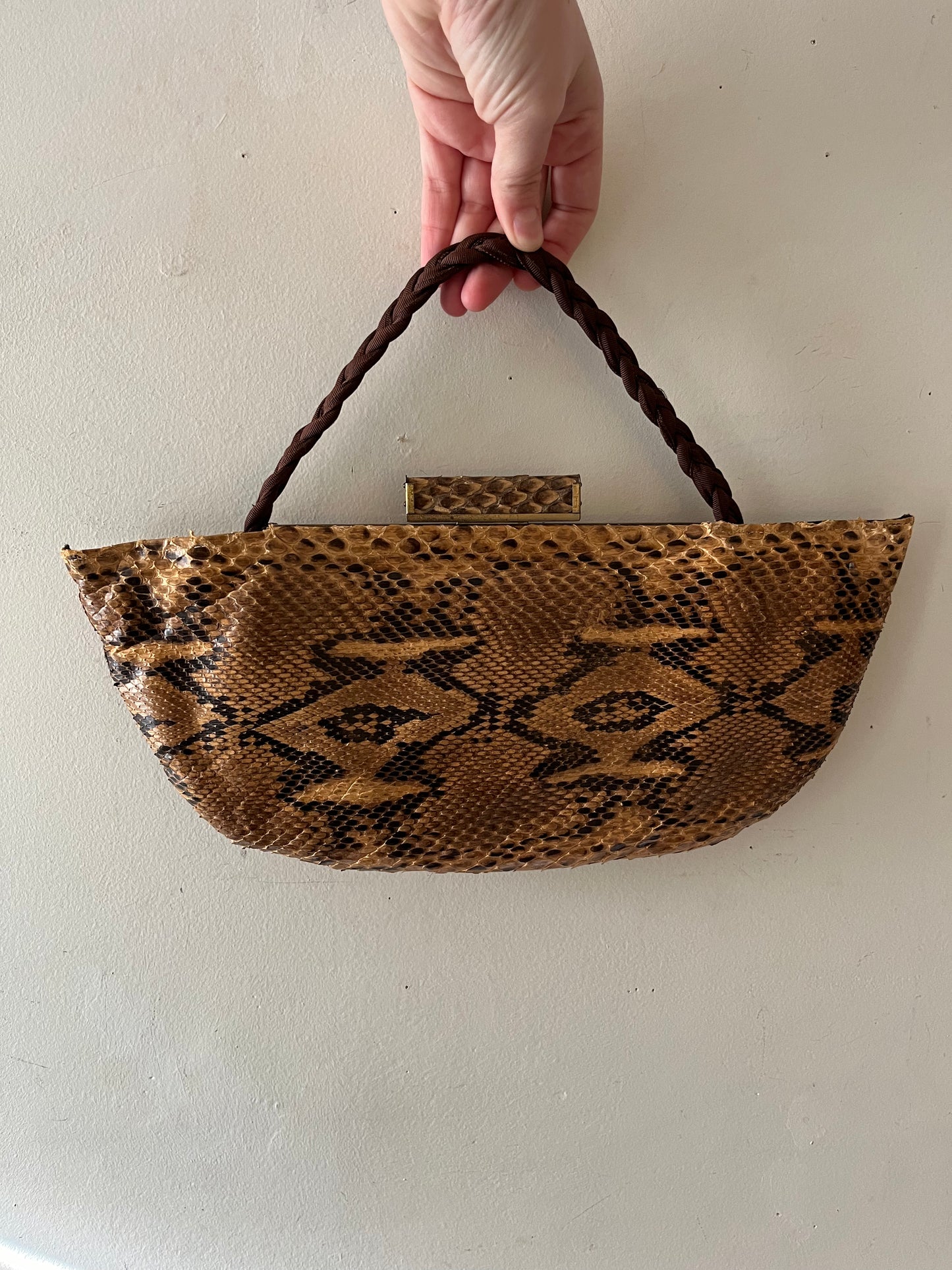 Python Leather Handbag Purse