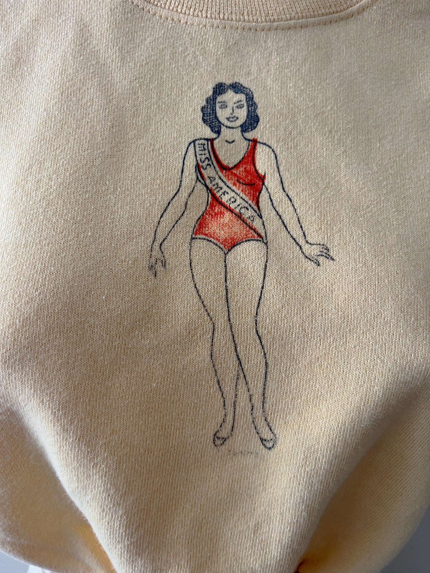 Miss America Modern Crew Sweat Top Butter Yellow| S/M