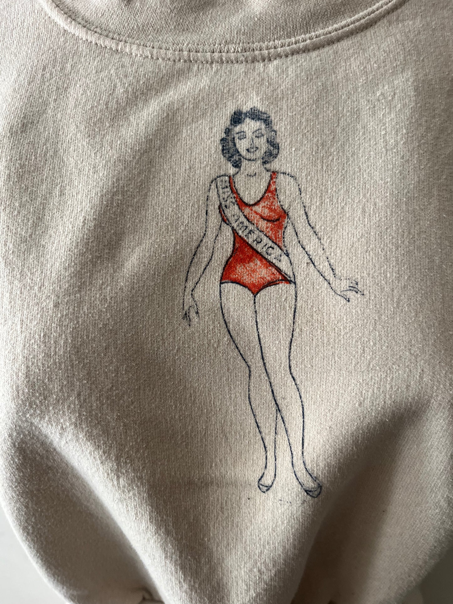 Miss America Modern Crew Sweat Top Milk Tea| S/M