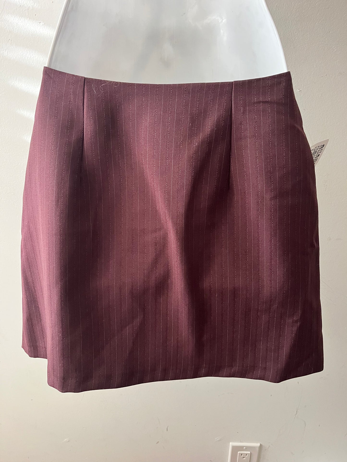 Burgundy Pinstriped Mini Skirt| Small