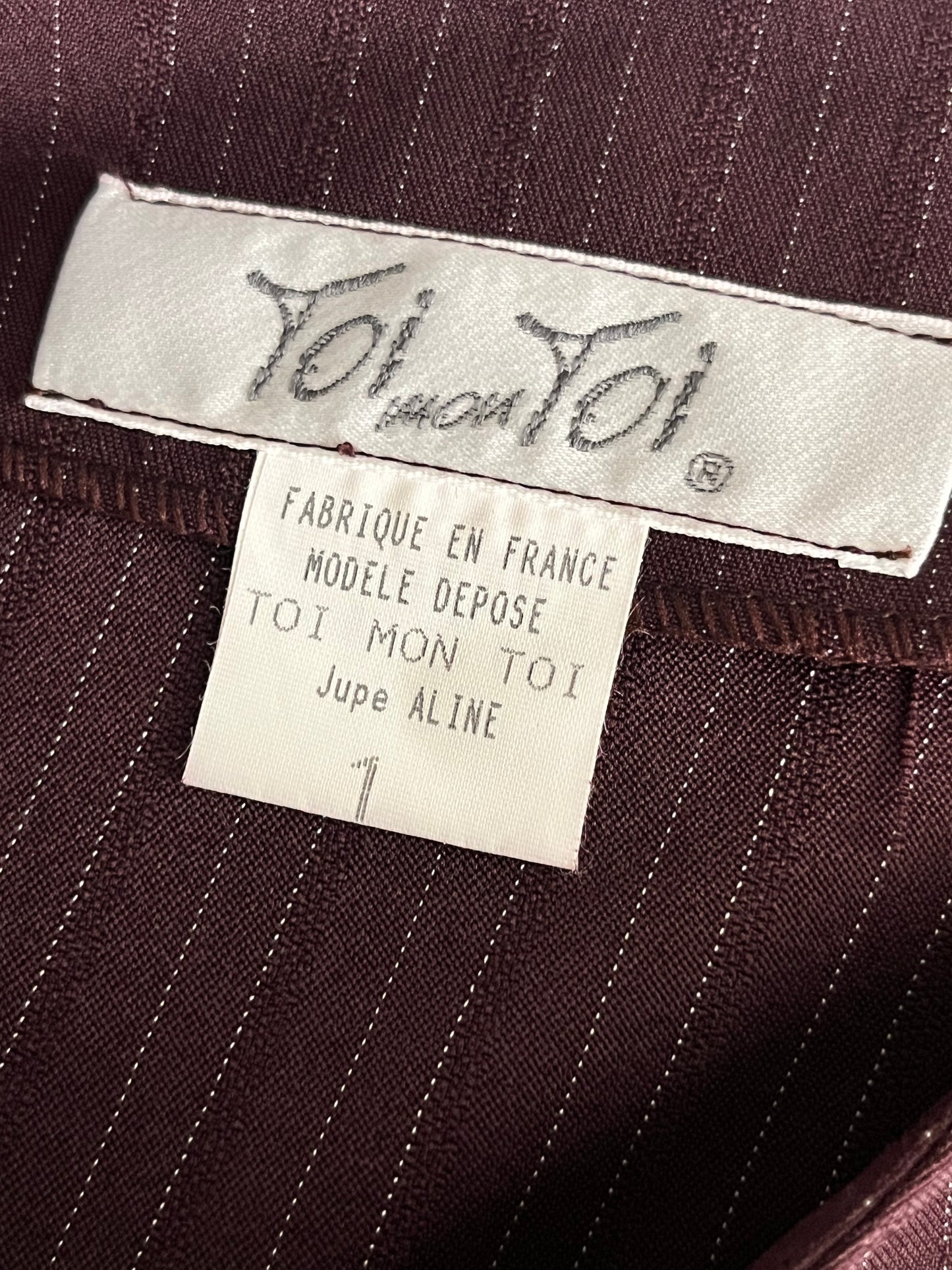 Burgundy Pinstriped Mini Skirt| Small