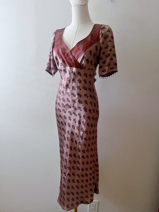 Paisley Silk Midi Dress| Small