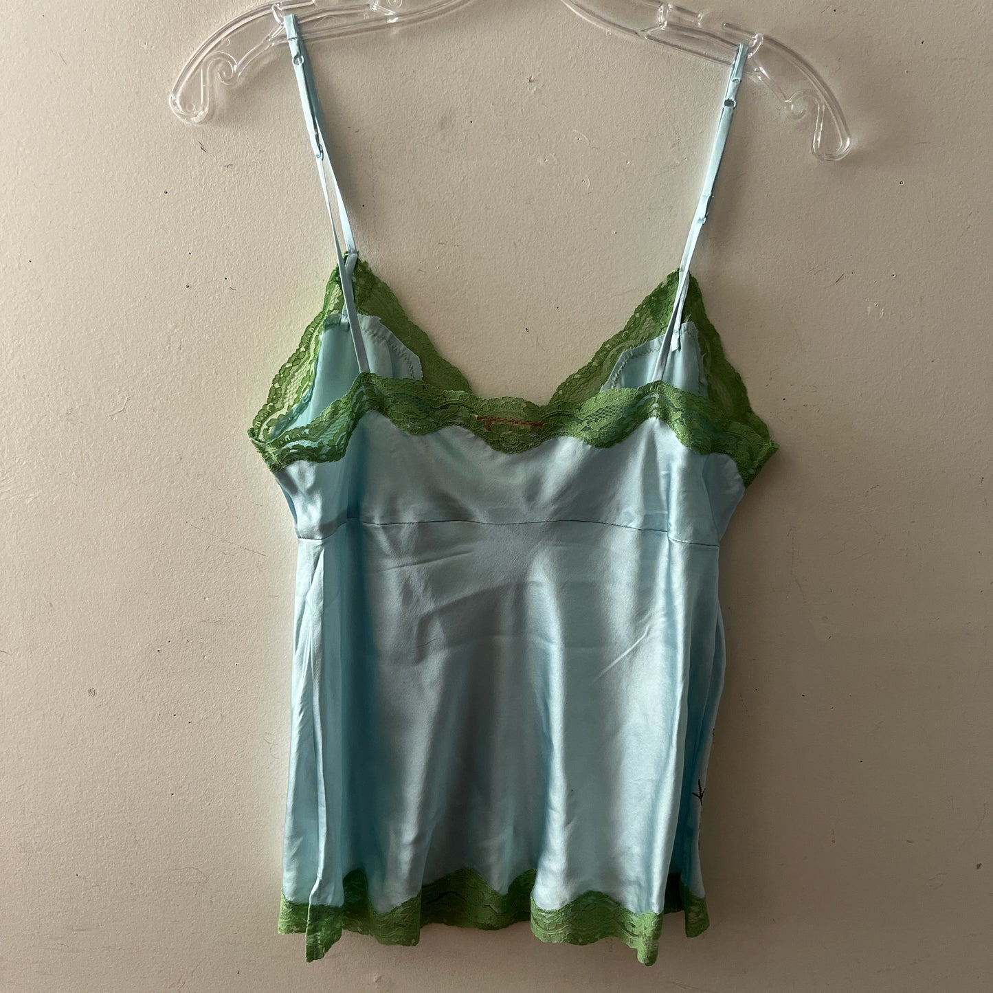 Silk Lace Cami Embroidered Powder Blue| Small