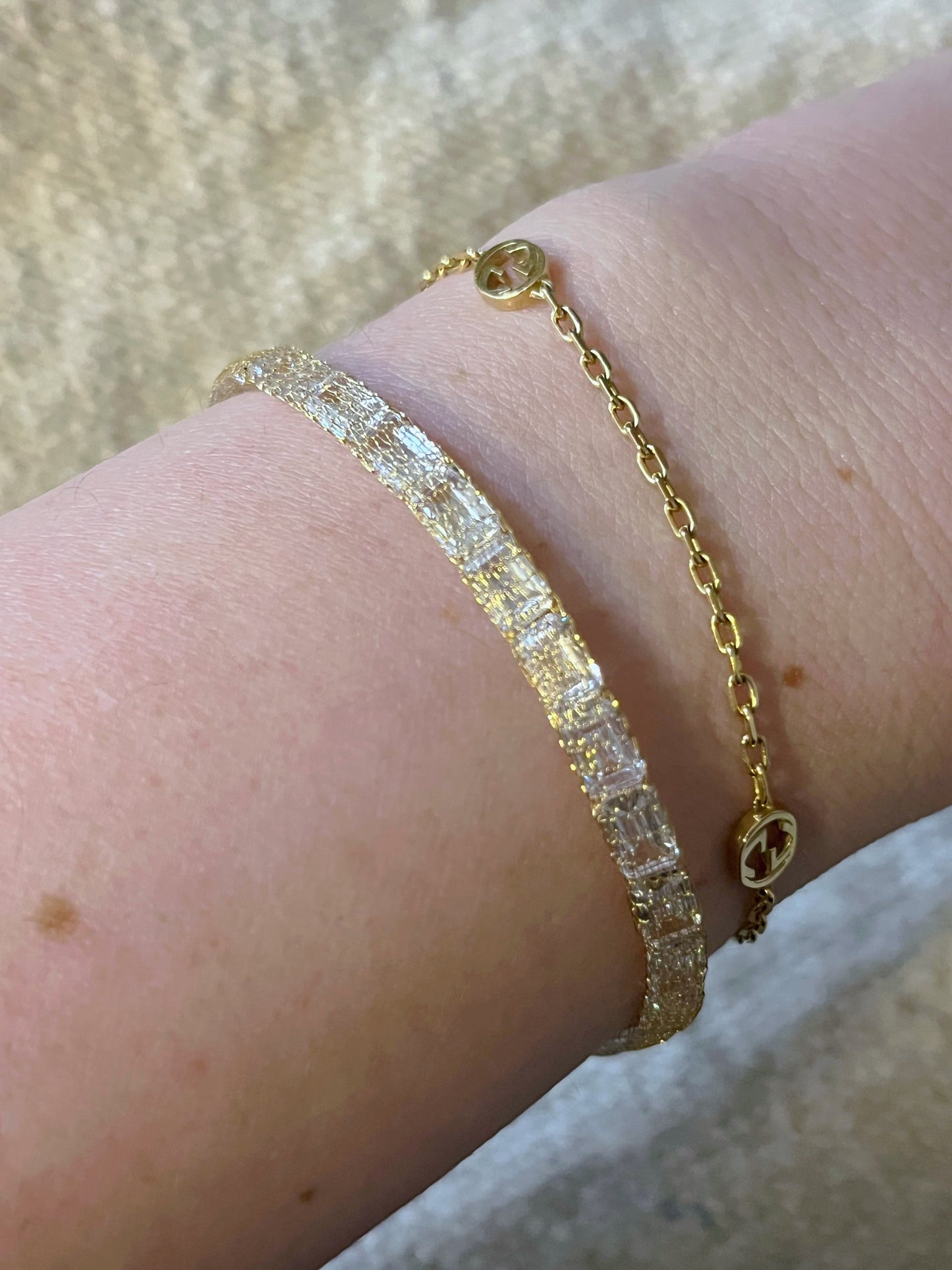 Gold Mesh Baguette Bracelet