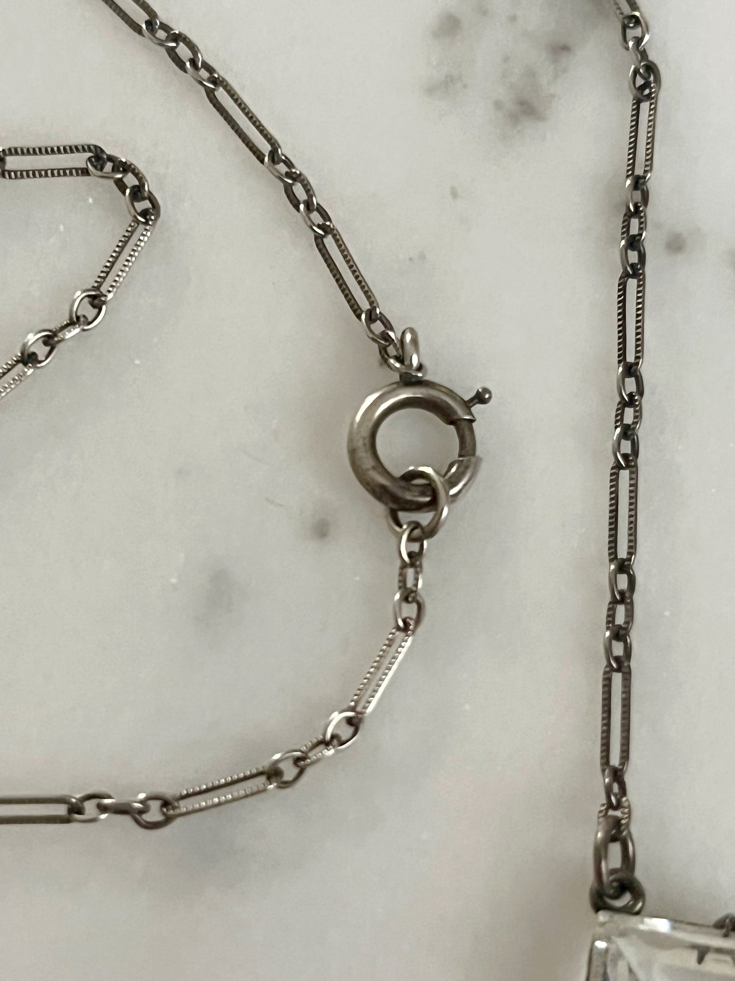 Art Deco Quartz Crystal Sterling Necklace