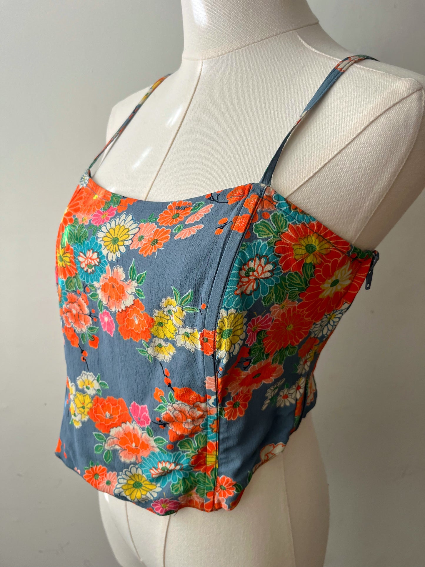 Floral Boned Bustier Top| Medium