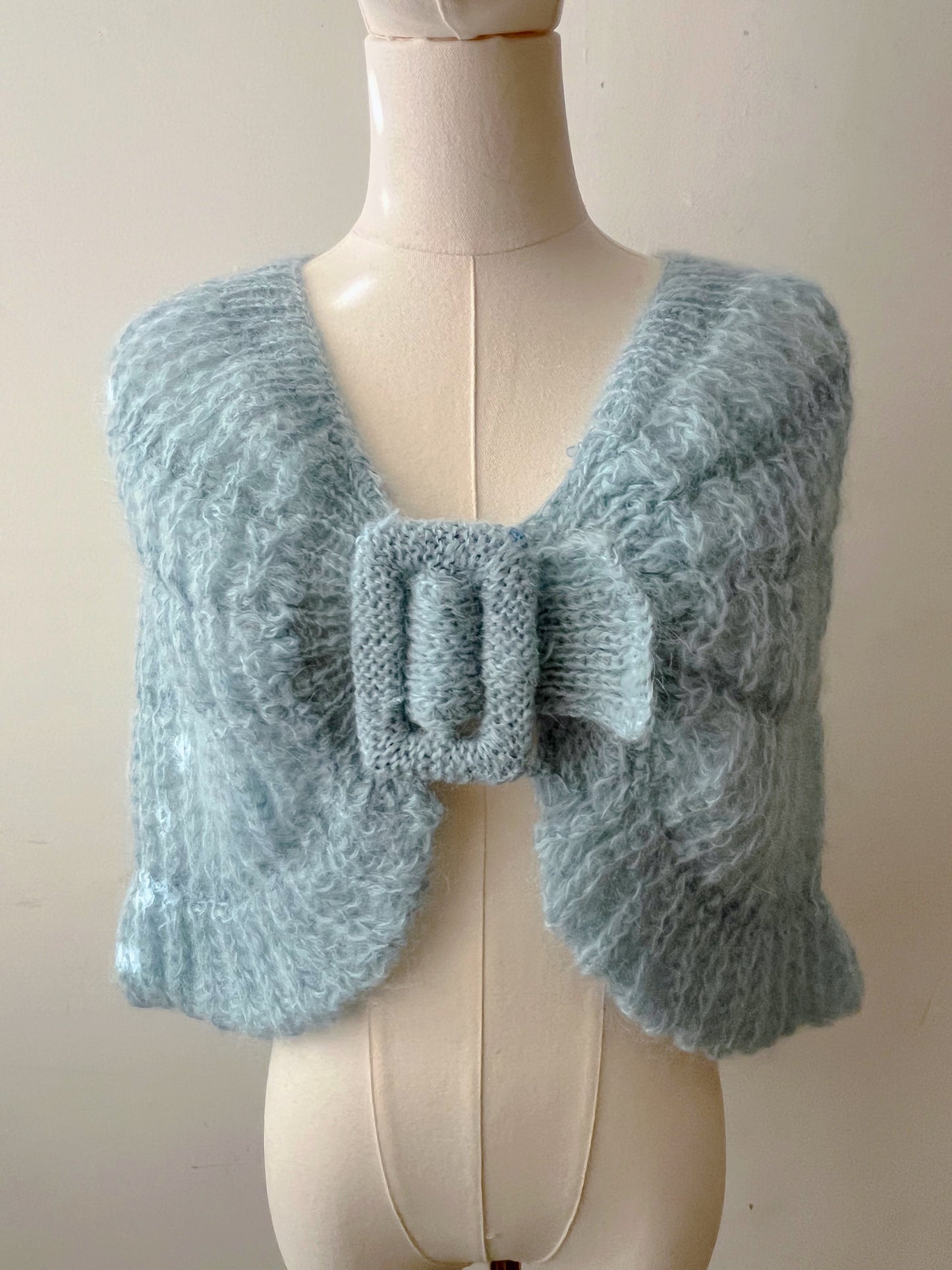 Mohair Knit Shrug Cape Cardigan| One size