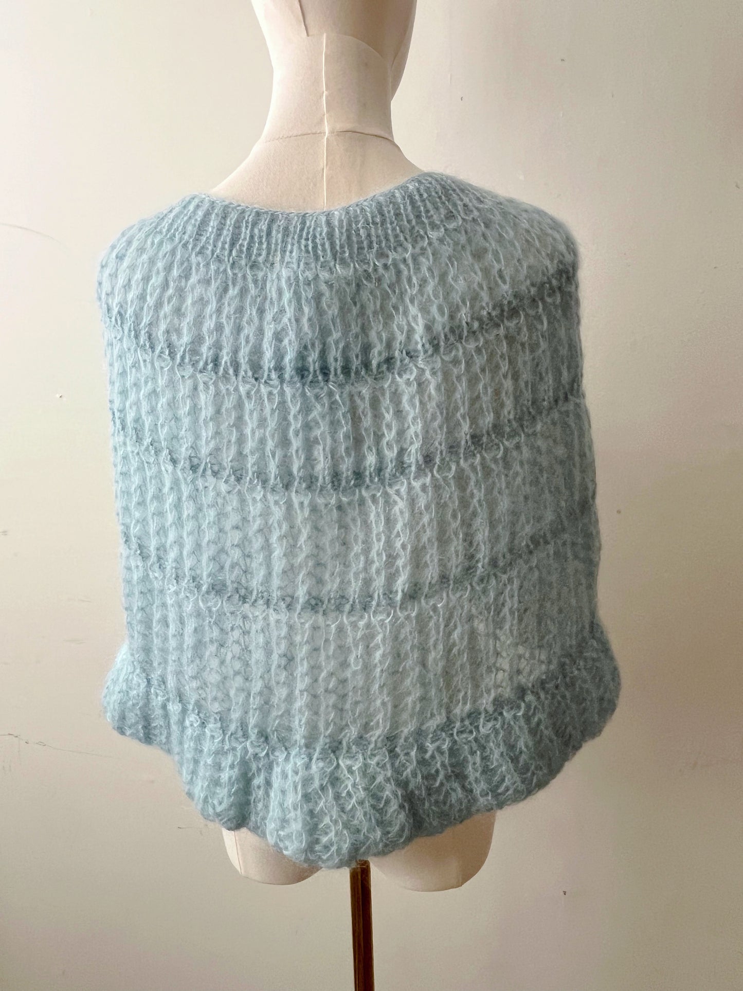 Mohair Knit Shrug Cape Cardigan| One size