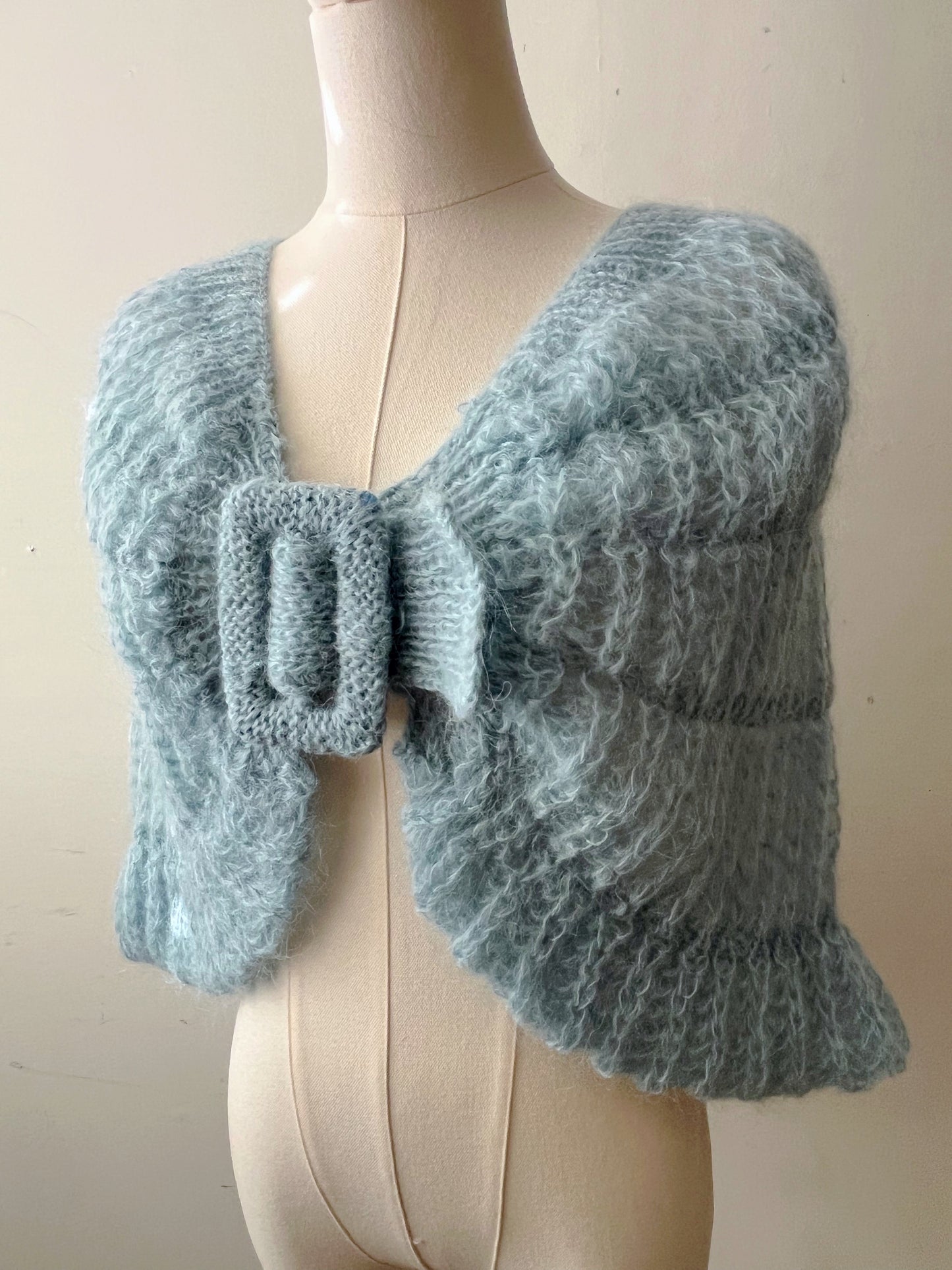 Mohair Knit Shrug Cape Cardigan| One size