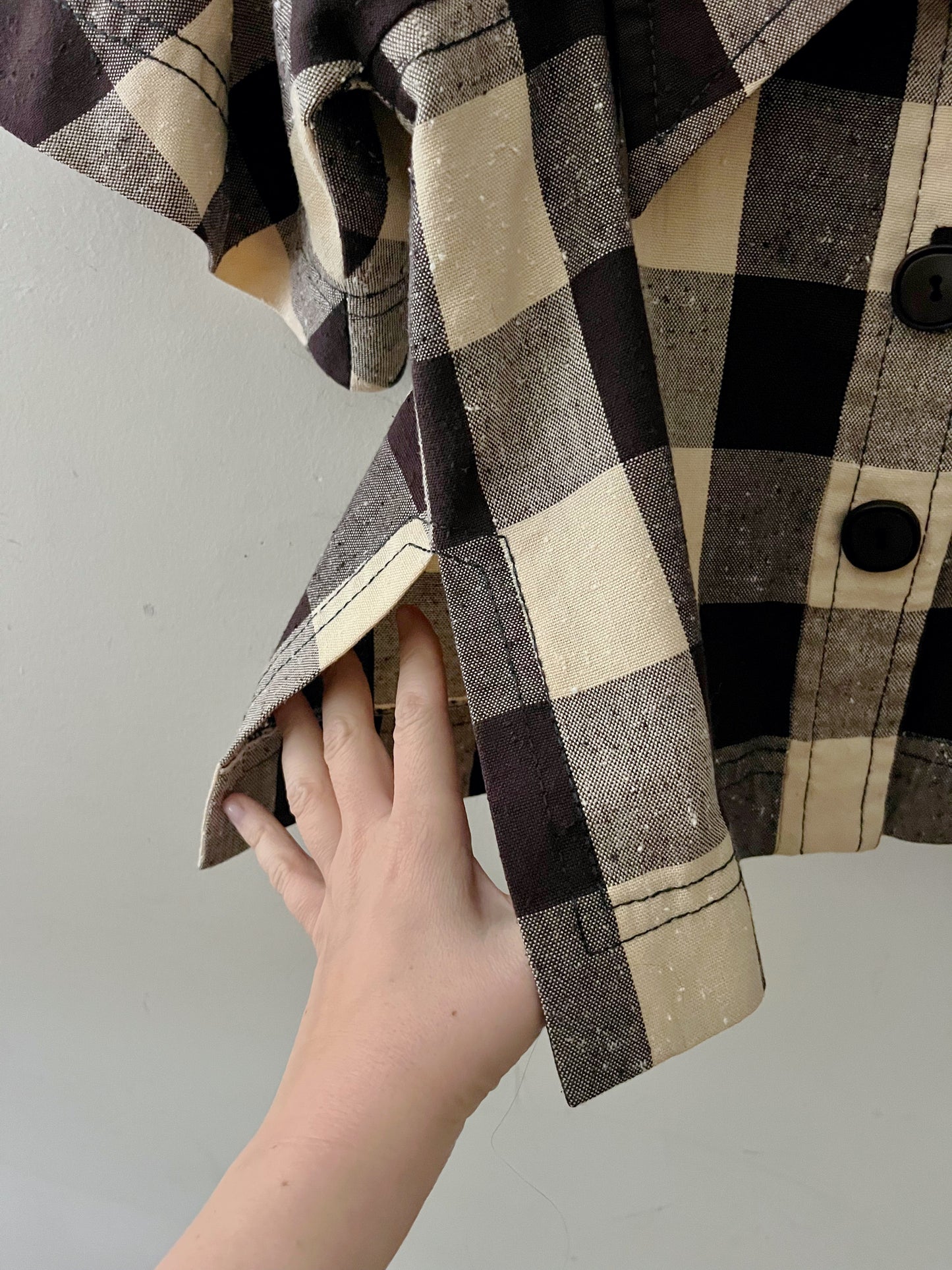 Gingham Short Sleeve Jacket| S/M