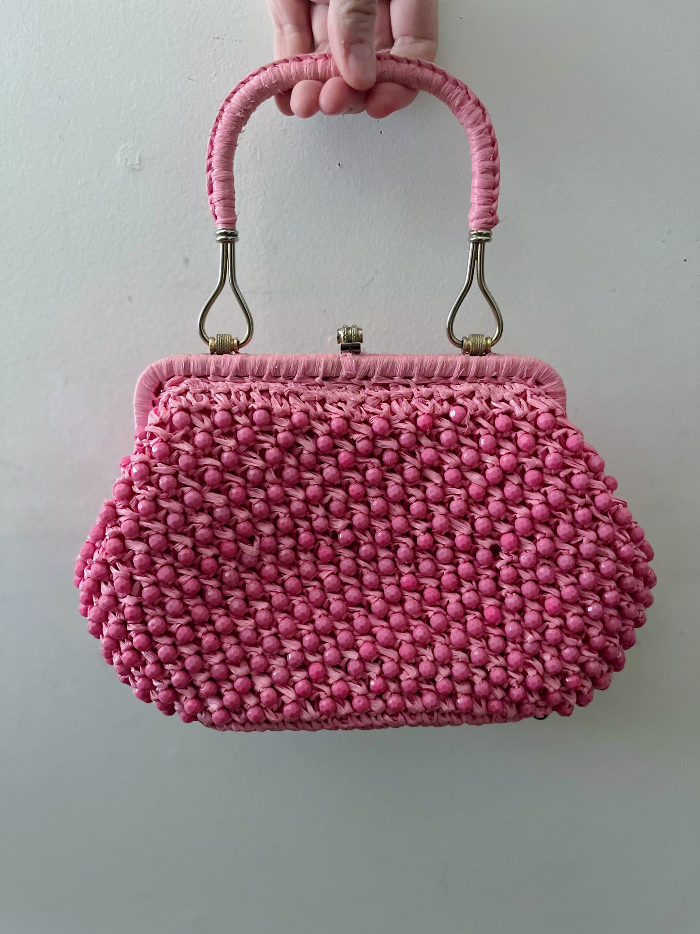 Raffia Beaded Weave Handbag Purse