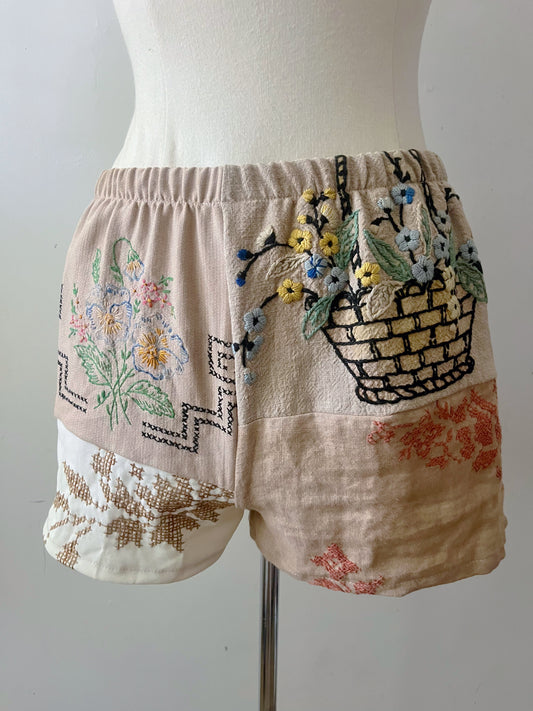 Embroidered Patched Shorts| S/M