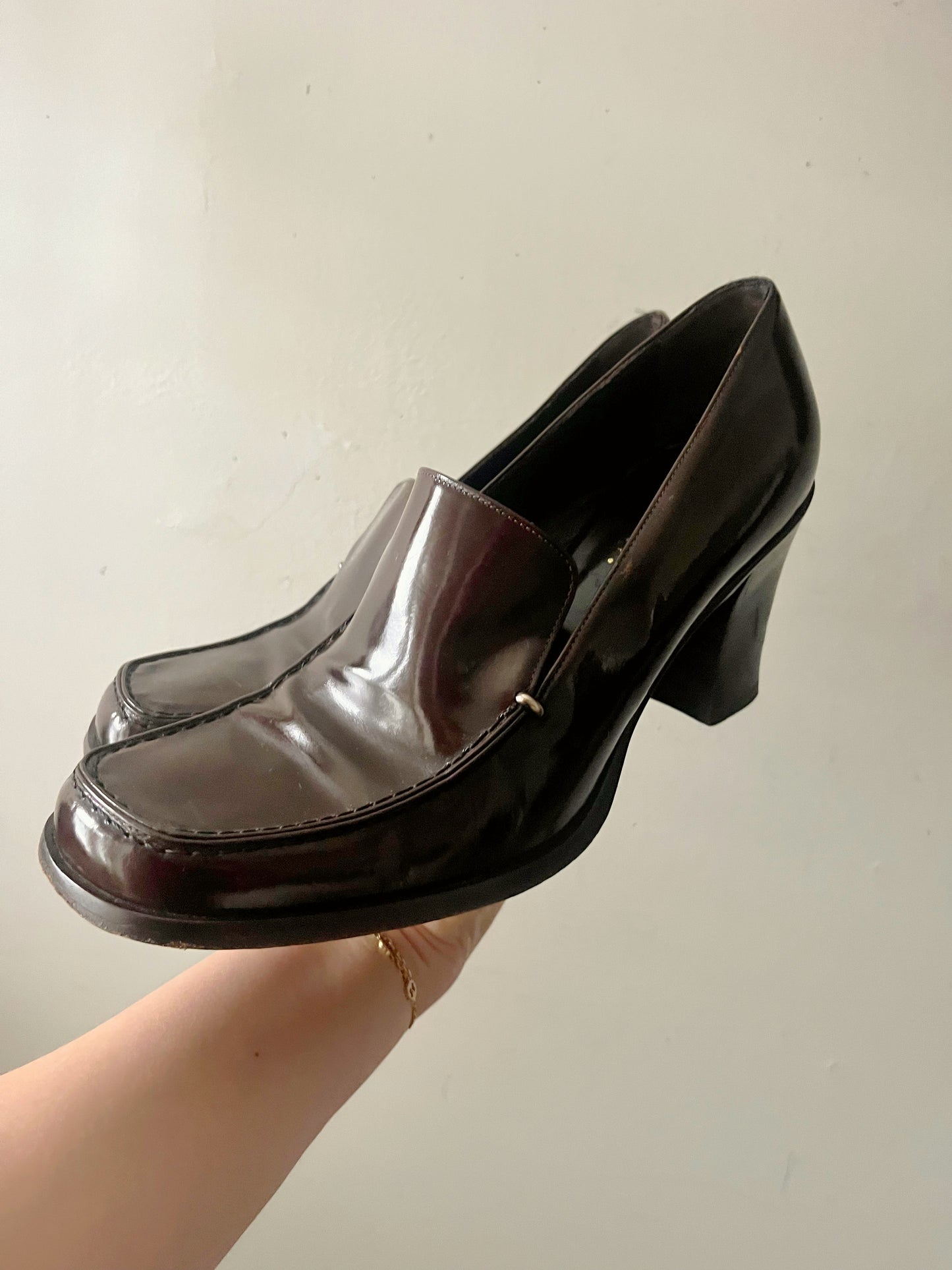 High Shine Leather Loafer Shoes| Size 8.5