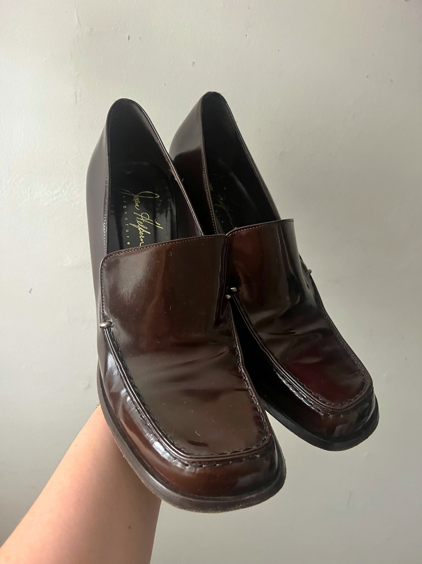 High Shine Leather Loafer Shoes| Size 8.5