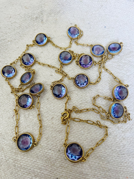 Alexandrite Glass Bezel Necklace