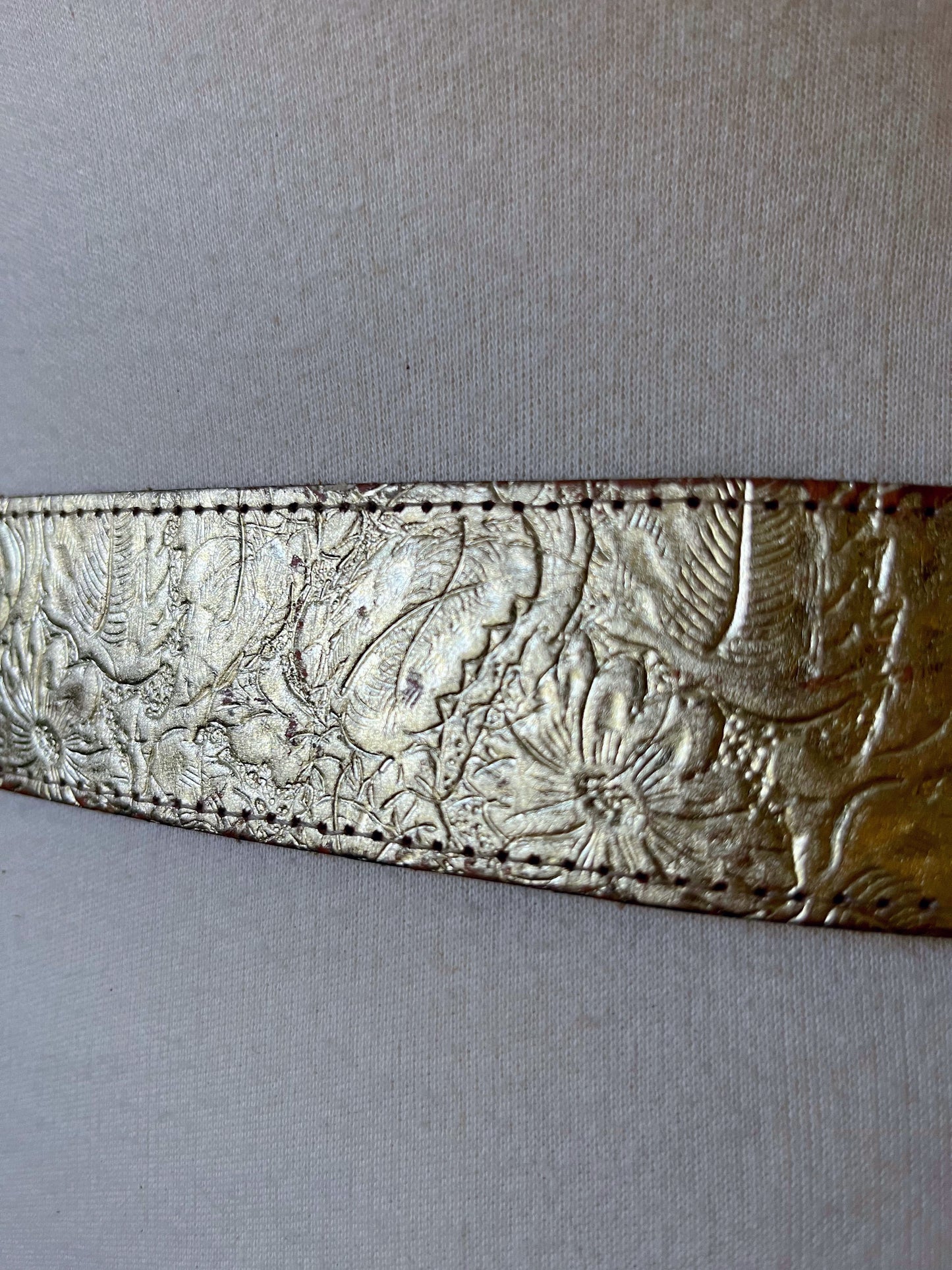Gold Metallic Leather Belt