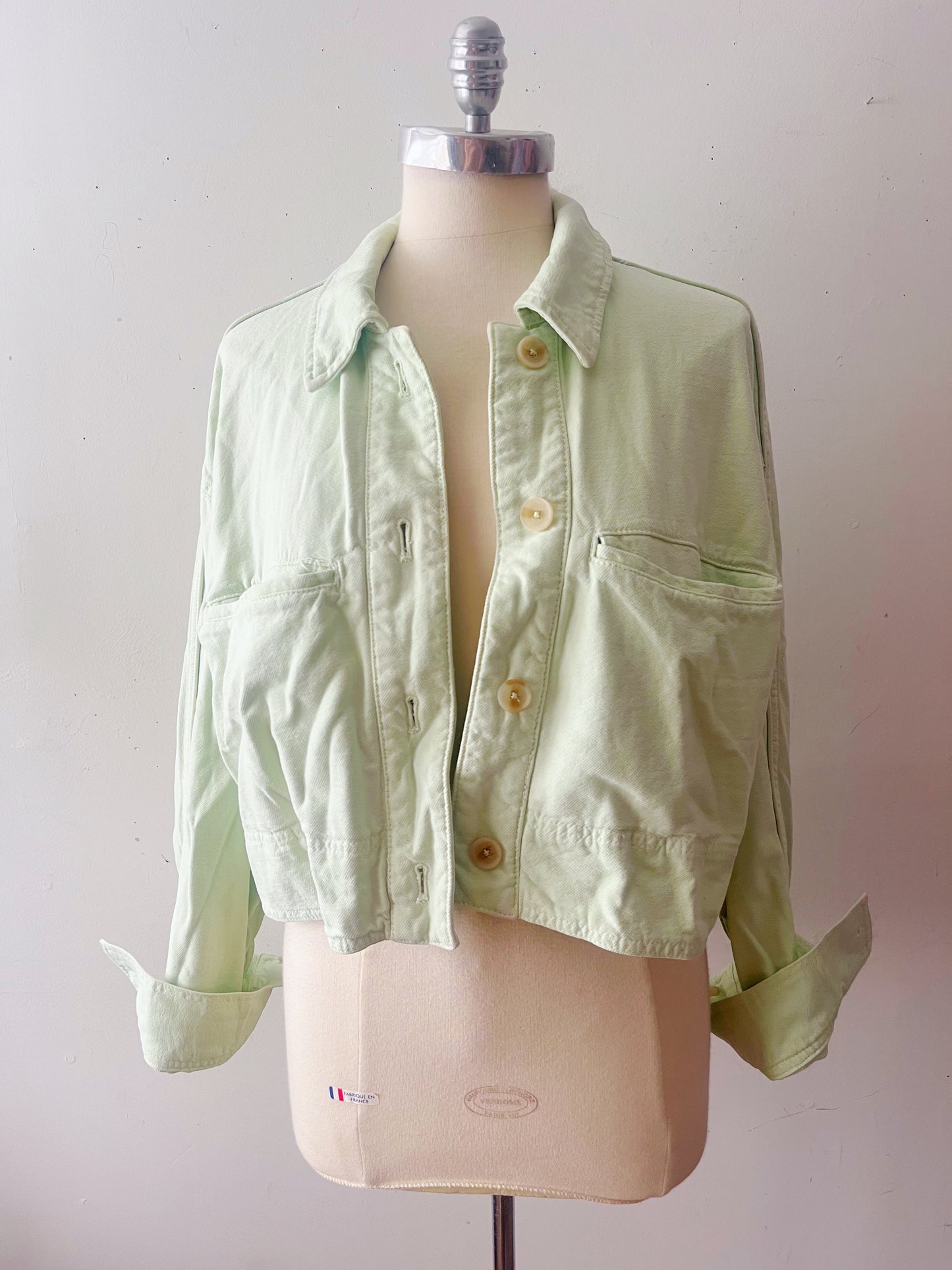 Mint Green Soft Denim Jacket