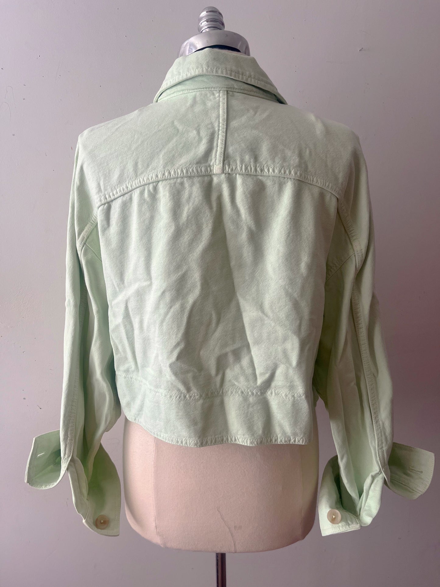Mint Green Soft Denim Jacket