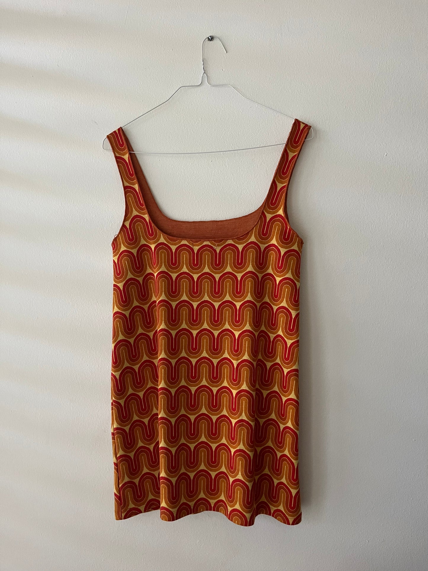 70s Inspired Mini Knit Dress | Medium