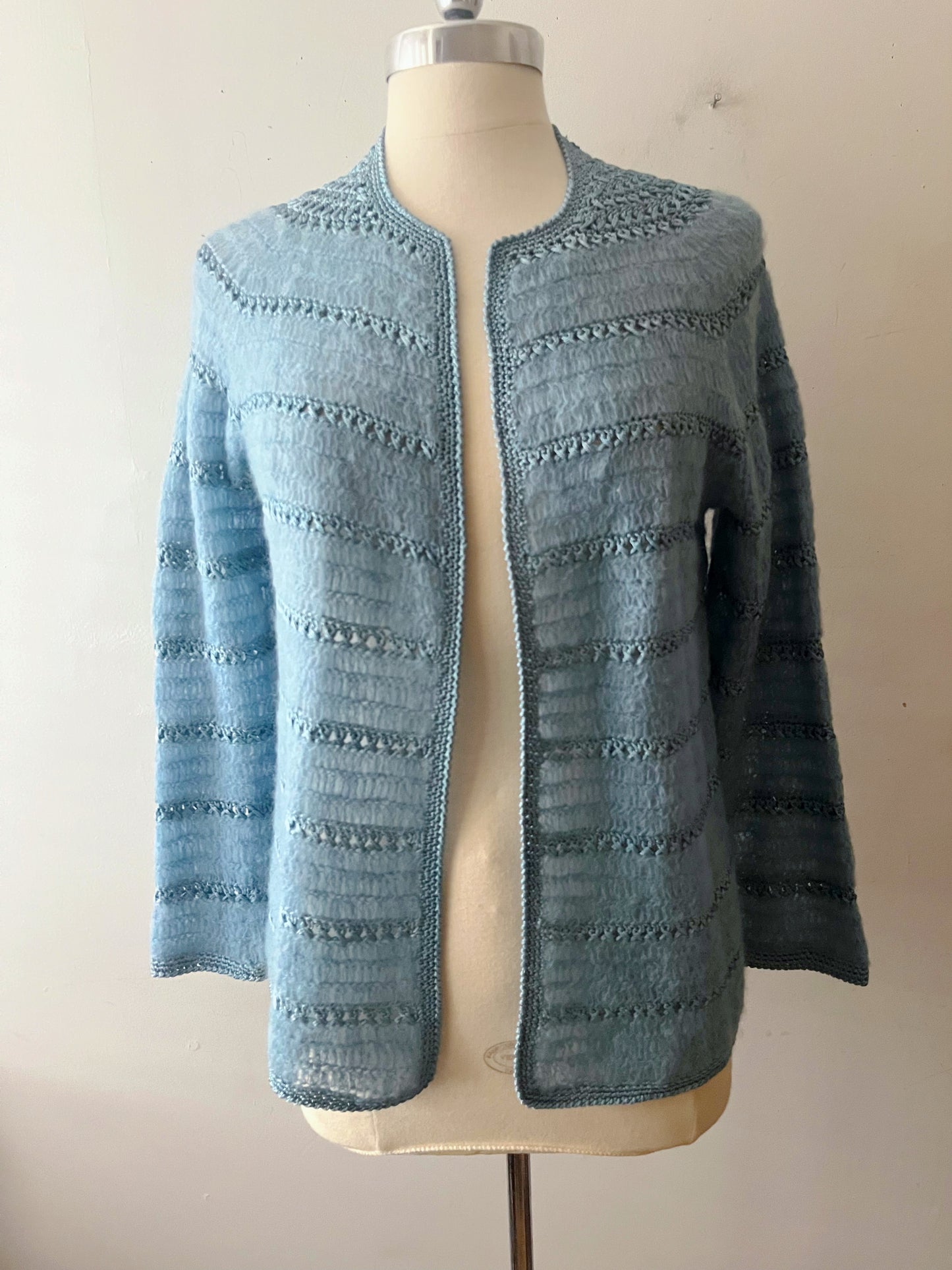 Crocheted Mohair Knit Sweater
