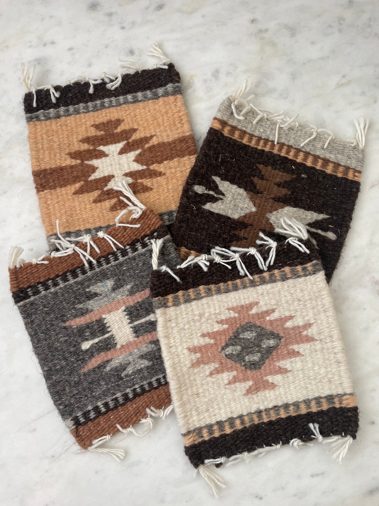 Artisan Woven Oaxaca Rug Textiles Set of 4