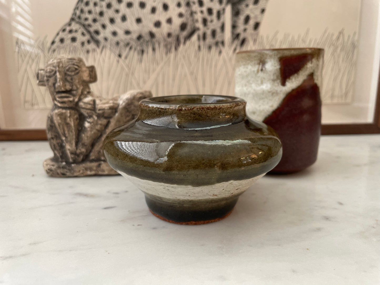 Mid Century Small Glazed Studio Pottery Vase