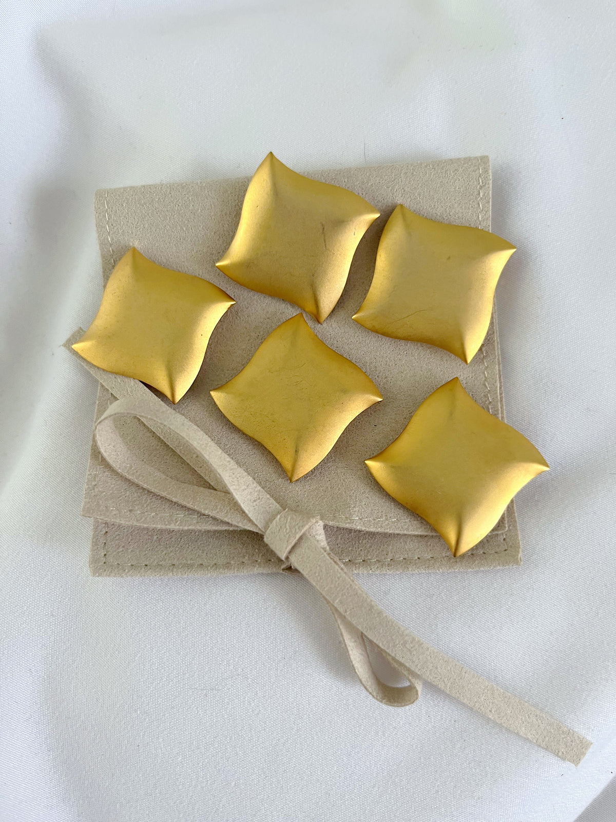 Vintage 1980s deadstock matte gold button covers pack cardigan blazer upgrade