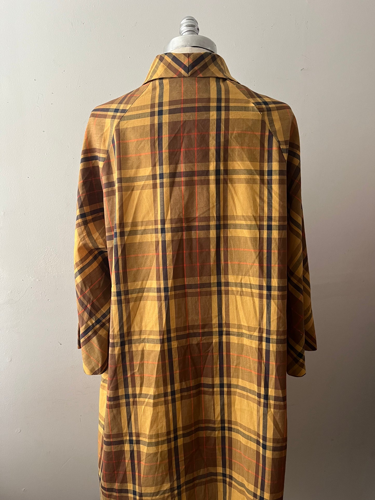 Mustard Plaid Chore Oversized Shirt Coat