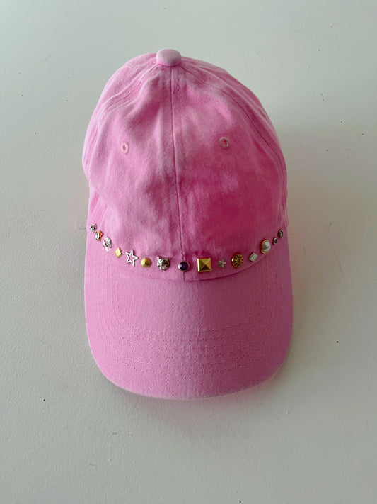 Gem Pop Vintage Baseball Cap Hat- Vintage Wash Pink