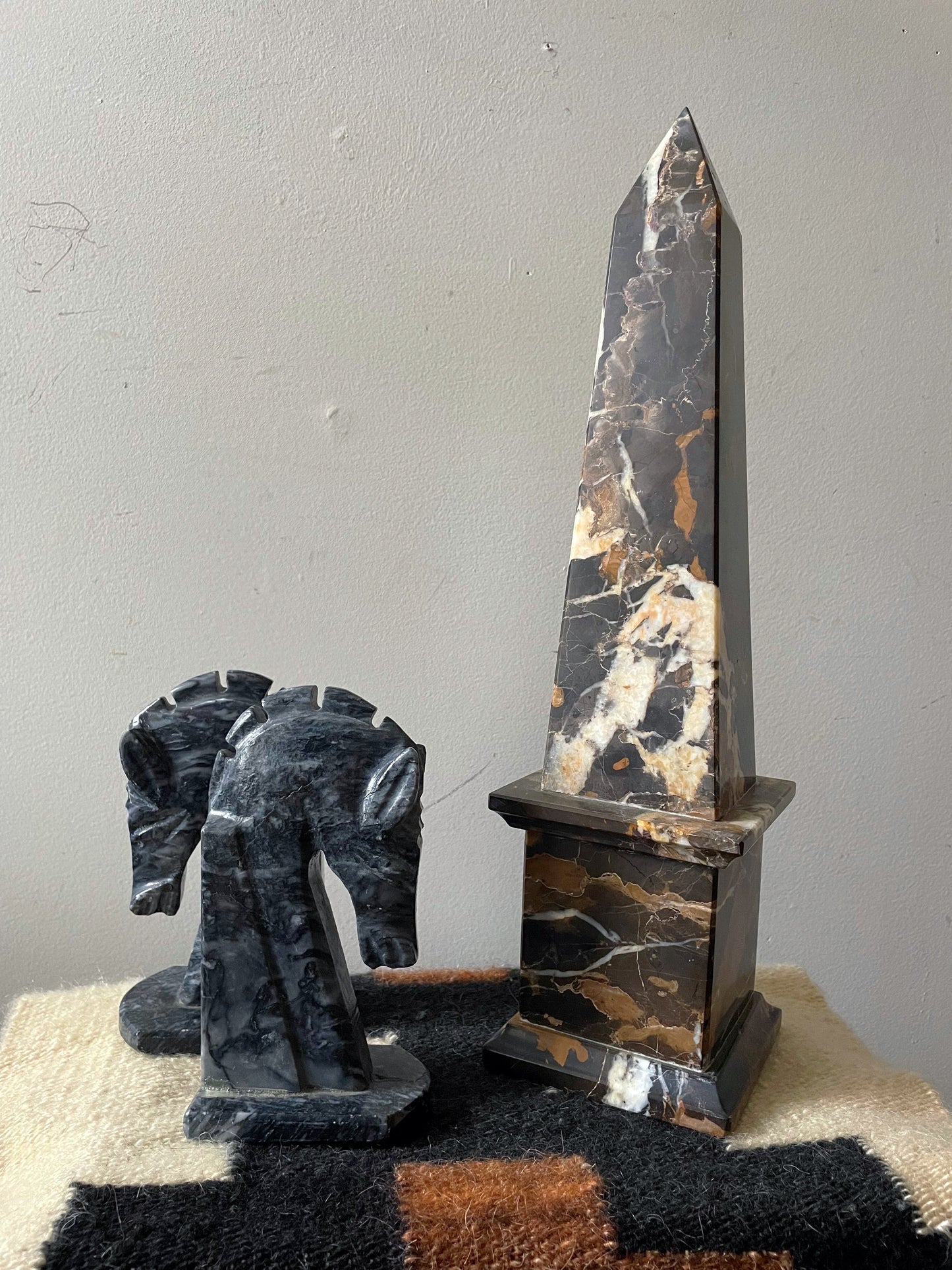 Marbled Stone Obelisk Decor