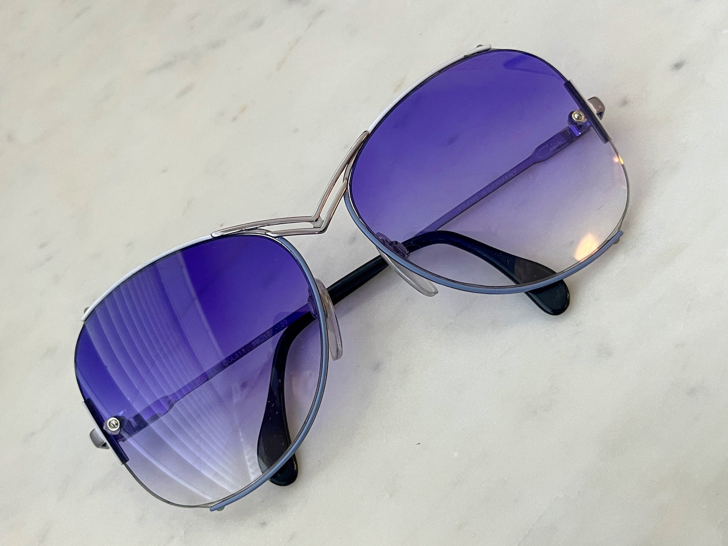 Cazal Sunglasses- Blue/Silver/Purple