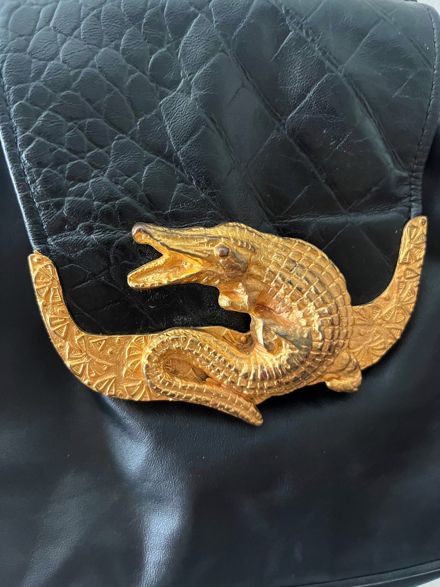 Gator Emblem Leather Crossbody Purse