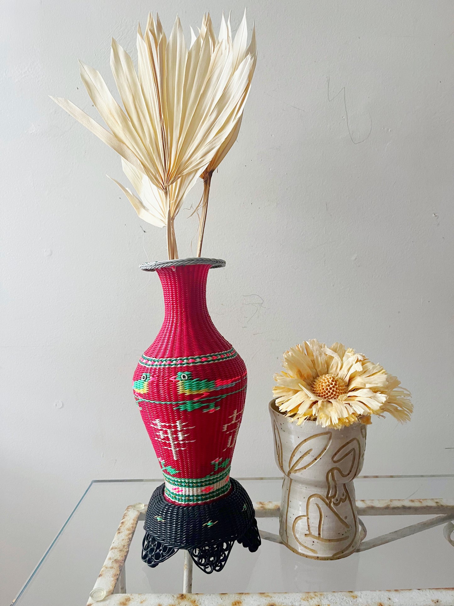 Scoubidou Woven Glass Vase